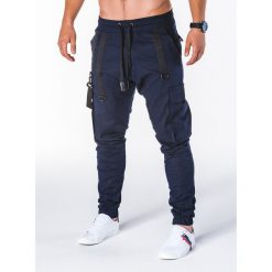 SPODNIE MĘSKIE JOGGERY P716 - GRANATOWE. Niebieskie joggery męskie marki Ombre Clothing, s. Za 74,00 zł.