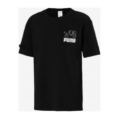 Puma Koszulka Czarny. Czarne koszulki męskie Puma, l, z nadrukiem, z bawełny, bez kołnierzyka, krótkie. Za 206,95 zł.