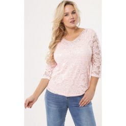 Jasnoróżowa Bluzka Flavor. Różowe bluzki damskie Born2be, xl, bez wzorów, bez kołnierzyka, bez rękawów. W wyprzedaży za 44,99 zł.