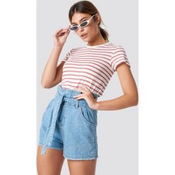 MANGO Szorty Romantic - Blue. Niebieskie szorty damskie marki Mango, bez wzorów, z podwyższonym stanem. Za 141,95 zł.