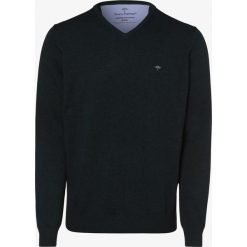 Fynch Hatton - Sweter męski, niebieski. Niebieskie swetry męskie Fynch-Hatton, m, z haftami, z bawełny, bez kołnierzyka, bez kaptura. Za 299,95 zł.