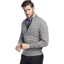 Sweter ADDEO SWPR000240. Szare swetry męskie Giacomo Conti, na zimę, m, bez wzorów, z wełny, eleganckie, z golfem, bez kaptura. Za 299,00 zł.