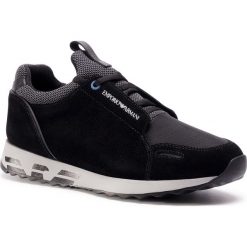 Sneakersy EMPORIO ARMANI - X4X241 XL690 M997 Blk/Blk/Blk/Grey/Blk. Czarne sneakersy męskie Emporio Armani, na co dzień, bez wzorów, z zamszu, klasyczne, bez zapięcia. Za 849,00 zł.