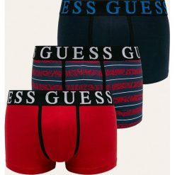 Guess Jeans - Bokserki (3-pack). Czerwone bokserki męskie Guess Jeans, s, z nadrukiem, z elastanu. W wyprzedaży za 139,90 zł.