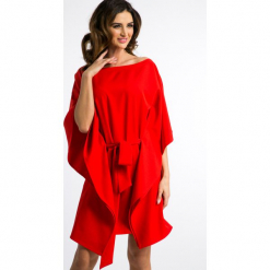 Czerwona Sukienka Oversize 0002. Czerwone sukienki marki Fasardi, oversize. Za 95,20 zł.
