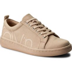 Tenisówki CALVIN KLEIN - Danya 2 E6707 Sheer Satin. Brązowe półbuty damskie Calvin Klein, bez wzorów, z jeansu, na sznurówki. W wyprzedaży za 339,00 zł.