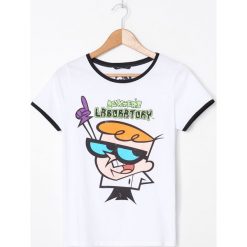 Koszulka z nadrukiem Dexter's Laboratory - Biały. Białe koszulki damskie House, s, z nadrukiem, bez kołnierzyka. Za 39,99 zł.