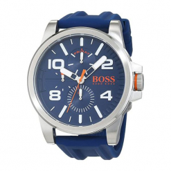 Zegarek "1550008" w kolorze srebrno-granatowym. Niebieskie zegarki męskie Hugo Boss, Festina & Joop!, ze stali. W wyprzedaży za 659,95 zł.