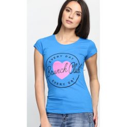 Bluzki, topy, tuniki: Niebieski T-shirt Natural Woman