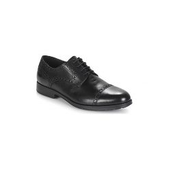 Derby Geox U HILSTONE 2FIT. Czarne półbuty męskie Geox, bez wzorów, bez zapięcia. Za 479,20 zł.