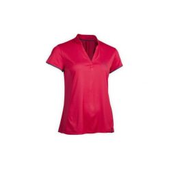 Koszulka polo jeździecka 500 Mesh damska. Różowe koszulki damskie FOUGANZA, xl, bez wzorów, z poliesteru, polo, bez rękawów. Za 59,99 zł.