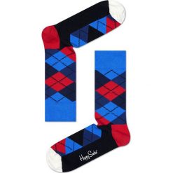 Happy Socks - Skarpety Argyle. Niebieskie skarpetki męskie marki Happy Socks, z bawełny. W wyprzedaży za 27,90 zł.