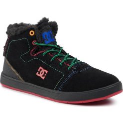 Sneakersy DC - Crisis High Wnt ADBS100215 Black/Red/Yellow(Xkry). Czarne półbuty damskie DC, z zamszu. W wyprzedaży za 179,00 zł.