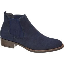 Botki damskie 5th Avenue niebieskie. Niebieskie botki damskie na obcasie marki 5th Avenue, z materiału. Za 179,90 zł.