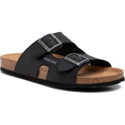 Klapki GEOX - U Sandal Ghita A U029VA 000BC C9999 Black. Czarne klapki męskie Geox, bez wzorów, ze skóry ekologicznej. W wyprzedaży za 249,00 zł.