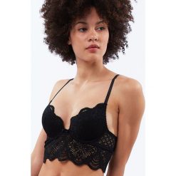 Etam - Biustonosz Bird. Czarne biustonosze push up marki Etam, z haftami, z elastanu. W wyprzedaży za 129,90 zł.