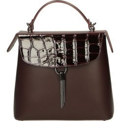Torba - 100-24-M BO-B. Szare torebki klasyczne damskie marki Venezia, w paski, ze skóry. Za 199,00 zł.