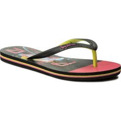 Japonki PEPE JEANS - Rake Fiona PLS70032 Black 999. Czarne klapki damskie Pepe Jeans, bez wzorów, z jeansu, bez obcasa. W wyprzedaży za 79,00 zł.