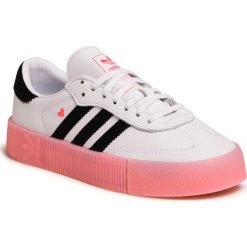 Buty adidas - Sambarose W EF4965 Ftwwht/Cblack/Glopnk. Białe buty sportowe damskie Adidas, bez wzorów, ze skóry, sportowe. Za 399,00 zł.