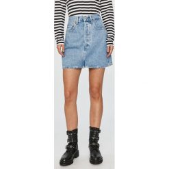 Levi's - Spódnica jeansowa. Niebieskie spódniczki damskie Levi's®, na co dzień, s, bez wzorów, z bawełny, casualowe, z podwyższonym stanem, mini, rozkloszowane. Za 279,90 zł.