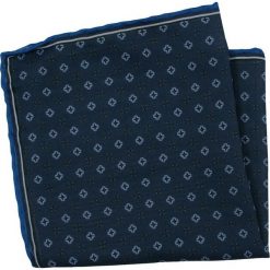 Ciemna Granatowa Męska Poszetka -EM Men's Accessories- w Figury Geometryczne POSZEMACS0301157. Niebieskie poszetki męskie w geometryczne wzory, eleganckie. Za 49,99 zł.