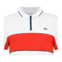 Lacoste Sport Koszulka polo white/pomegrenate/inkwell. Białe koszulki polo Lacoste Sport, l, z bawełny. Za 459,00 zł.