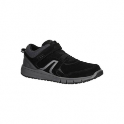 Buty do szybkiego marszu HW 140 męskie. Czarne buty fitness męskie NEWFEEL, z gumy. Za 129,99 zł.