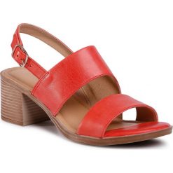 Sandały LASOCKI - 4859-02 Red. Czerwone klapki damskie Lasocki, bez wzorów, ze skóry, bez obcasa, na obcasie. Za 149,99 zł.