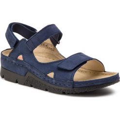 Sandały BERKEMANN - Kimba 01158 Blau Nubuk 353. Niebieskie klapki damskie Berkemann, ze skóry. W wyprzedaży za 349,00 zł.