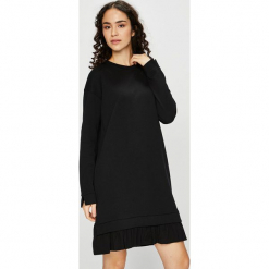 Tommy Hilfiger - Sukienka. Czarne sukienki damskie TOMMY HILFIGER, na co dzień, s, bez wzorów, z bawełny, casualowe, z okrągłym kołnierzem, bez rękawów, mini, proste. Za 599,90 zł.