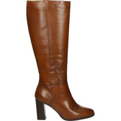 Kozaki - 1603372 S BRU. Brązowe buty zimowe damskie Venezia, ze skóry. Za 499,00 zł.