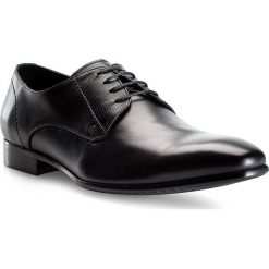 Buty męskie. Czarne półbuty męskie Wittchen, do pracy, bez wzorów, ze skóry, klasyczne, bez zapięcia. W wyprzedaży za 254,91 zł.