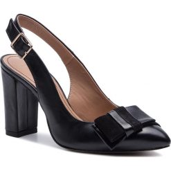 Sandały KAZAR - Quartz 38155-01-00 Black. Czarne klapki damskie Kazar, bez wzorów, ze skóry, na wysokim obcasie, na obcasie. W wyprzedaży za 379,00 zł.