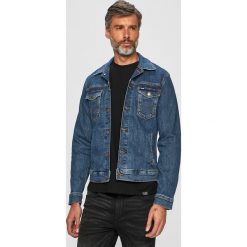 Wrangler - Kurtka jeansowa. Niebieskie płaszcze męskie Wrangler, s, bez wzorów, z elastanu, krótkie, bez kaptura. W wyprzedaży za 219,90 zł.