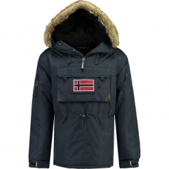 Parka "Beco" w kolorze granatowym. Niebieskie parki męskie marki GALVANNI, l, z okrągłym kołnierzem. W wyprzedaży za 409,95 zł.