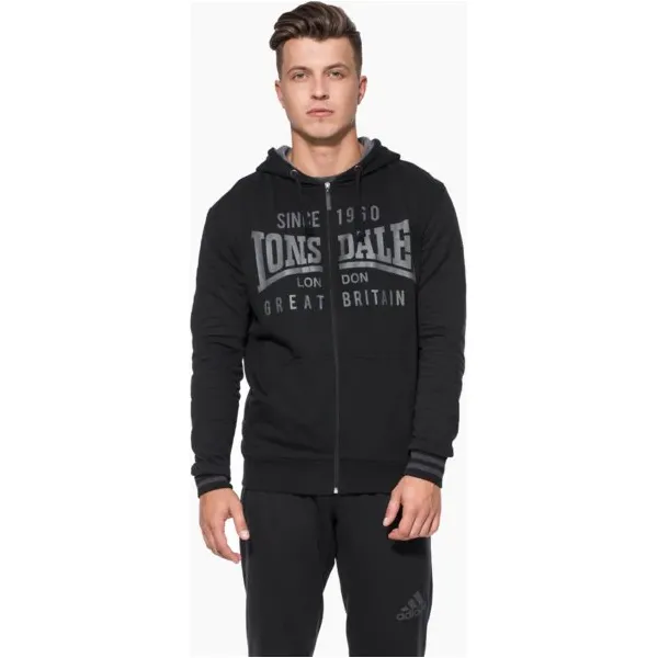 Lonsdale Bluza Black , czarny, rozmiar M. Czarne bluzy męskie Lonsdale, m, z aplikacjami, z bawełny, klasyczne, z kapturem, bez rękawów, z kapturem. W wyprzedaży za 89,99 zł.