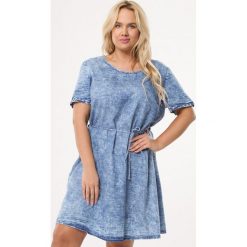 Jasnoniebieska Sukienka Weatherworn. Niebieskie sukienki damskie Born2be, xl, w paski, z kokardą, mini, proste. Za 69,99 zł.