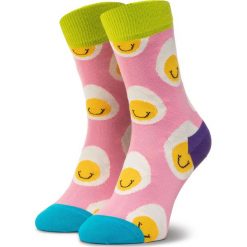Skarpety Wysokie Damskie HAPPY SOCKS - SME01-3300 Różowy. Różowe skarpetki damskie Happy Socks, bez wzorów, z elastanu. Za 39,90 zł.