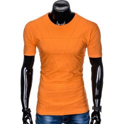T-SHIRT MĘSKI BEZ NADRUKU S962 - POMARAŃCZOWY. Pomarańczowe t-shirty męskie marki Ombre Clothing, s, z nadrukiem. Za 29,00 zł.