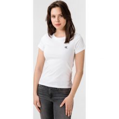 Calvin Klein Koszulka Biały. Białe koszulki damskie Calvin Klein, xs, bez wzorów, z bawełny, bez kołnierzyka. Za 154,95 zł.