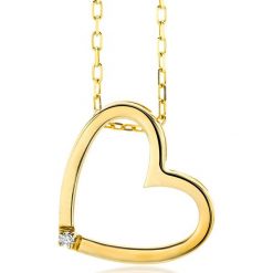 Złoty naszyjnik z zawieszką z diamentem - dł. 45 cm. Żółte naszyjniki damskie REVONI, z diamentem, złote. W wyprzedaży za 629,95 zł.