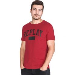 Replay Koszulka Czerwony. Czerwone podkoszulki męskie Replay, m, z nadrukiem, z bawełny. Za 188,95 zł.