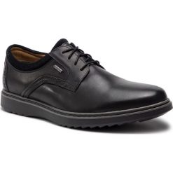 Półbuty CLARKS - Un Geo LaceGtx GORE-TEX 261369397 Black Leather. Czarne buty wizytowe męskie Clarks, ze skóry, bez zapięcia. W wyprzedaży za 379,00 zł.