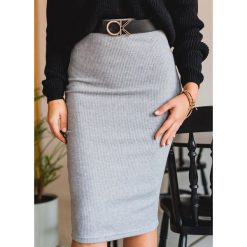 SPÓDNICA TUBA AZURA GREY. Szare spódniczki damskie Fanaberia.com, bez wzorów, prążkowane, eleganckie, ołówkowe. Za 89,00 zł.
