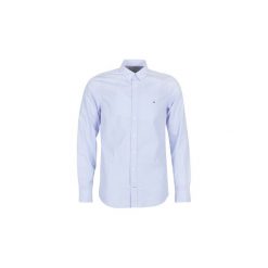 Koszule z długim rękawem Tommy Hilfiger SLIM DOTTED PRINT STRIPE SHIRT. Niebieskie koszule męskie TOMMY HILFIGER, s, bez wzorów, bez kołnierzyka, z długim rękawem. Za 389,00 zł.