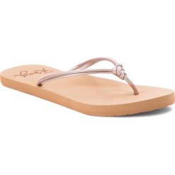 Japonki ROXY - ARJL100721 Rsg. Różowe klapki damskie marki Roxy, bez wzorów, ze skóry ekologicznej, bez obcasa. Za 85,00 zł.
