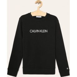 Calvin Klein Jeans - Bluza dziecięca 140-176 cm. Czarne bluzy dziewczęce z nadrukiem, z bawełny. Za 269,90 zł.