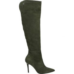 Kozaki - 1947 CAM VERD. Czarne buty zimowe damskie marki Kazar, ze skóry, na wysokim obcasie. Za 589,00 zł.