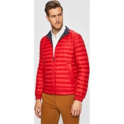Tommy Hilfiger - Kurtka puchowa. Niebieskie płaszcze męskie TOMMY HILFIGER, s, bez wzorów, z materiału, krótkie, bez kaptura. Za 769,90 zł.