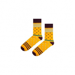 Skarpetki Yellow Stripes N Dots. Żółte skarpetki męskie Soxstory, w paski. Za 16,00 zł.
